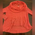 Free People  Sweater Women’s XS Coral Orange Cowl Neck‎ Photo 0