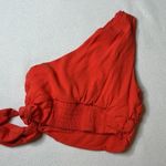 Free People  Carmen One Shoulder Cropped Top XS Blood Orange Photo 2