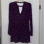 Free People  Purple Printed Tegan Choker Mini Dress, NWT Photo 3