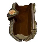 VTG Antique Embellished Cameo Brass 3D Flowers gemstone statue of liberty Purse Multiple Photo 13