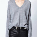 Zadig & Voltaire  Happy AMOUR
Merino Wool V-Neck Sweater Grey Photo 0