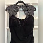 Cache Vintage  Black Velvet Lace Whimsigoth Timeless Elegant Midi Dress Size 8 Photo 1