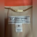 St John Sport by Marie Gray Orange Tangerine Leather Full Zip Jacket Medium Photo 3