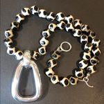 SIMON SEBBAG Tortoise Shell Agate Necklace with Sterling Silver Modern Pendant Black Photo 13