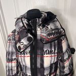 Desigual Womens Jacket Size 6 Black Sigrun 36 Padded Tartan Lettering Coat NWT Photo 7