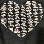 Hanes Her Way Womens 3D Black Pullover Heart Love Floral Graphic Sweatshirt - Size S Photo 1