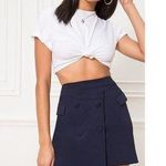 superdown Lizette Double Breasted Mini Skirt M Blue Photo 0
