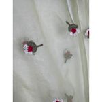 ZARA  sheer sexy green Embroidered Organza blouse with red roses medium Photo 3