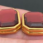 J.O.A. Retired Vintage RIVERS Fuchsia Pink Rhinestone Emerald Cut Earrings 13.8g Photo 4