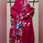 Guess NWT  Pink Floral Print Scuba Crepe Dress Side Ruched Stretchy Size 2 Photo 5