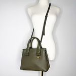 Michael Kors Rollins Satchel Green Pebbled Leather Tote Cross Body Photo 1