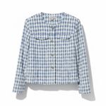 Nanette Lepore Blue and White Houndstooth Blazer M Photo 1