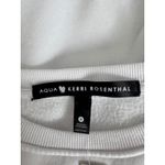 Aqua Kerri Rosenthal White Crew Neck Pullover Sweatshirt Womens Photo 3