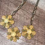 Sunflower Sunburst Three Large Clusters Chain Statement Necklace Yellow Gold Ton Photo 5