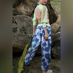 Free People Color Burst Hike Pants NWOT Blue Photo 3