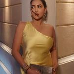 ZARA maxi dress satin effect formal wedding asymmetrical lemon yellow wedding Photo 3