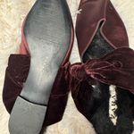 ZARA Dark Red Velvet Women's Flats Photo 2