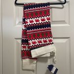 Little Blue House drawstring Fair Isle legging woman sleep loungewear pant Sz L Red Size L Photo 1