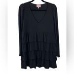 Show Me Your Mumu Top Tier Mini Dress Size SMALL Black Long sleeve Ruffle Photo 2