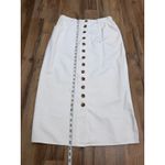 Harvé Benard  White Button Front Midi Skirt Cotton‎ Twill High Waist Photo 5