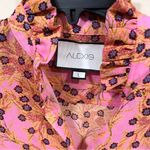 Alexis EUC  long sleeve floral size Large blouse women’s ruffled high neck cuff Photo 2