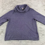 Chico's  Easywear Purple Metallic Knit Cowl Neck 3/4 Sleeve Pullover‎ Top Size XL Photo 0