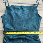 Lulus Simply Stunning Dark Teal Embossed Satin Jacquard Floral Dress NWT Small Photo 8