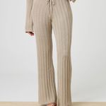 Glassons  Women’s Beige Ribbed Flared Knit Pants Flowy High Waist Boho Sz XS NWT Photo 6