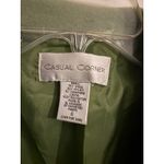 Casual Corner Lime Green Wool Blend Blazer Jacket Size 6 Zipper Pocket Photo 2