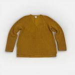 J. Crew Burnt Orange Chunky Knit Cotton V Photo 3