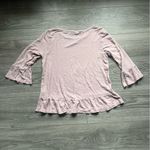 Boden USA Boden 100% Linen Pastel Pink 3/4 Ruffle Sleeve Casual Spring Preppy Top Size M Photo 1
