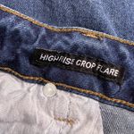 Rue 21 Womens High Rise Crop Flare Denim Blue Jeans Dark Wash Distressed Size 16 Photo 8