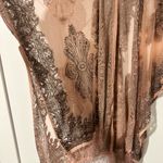 Sheer Pink Paisley Kimono with Fringe Size L Photo 3