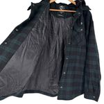 Disturbia Trellis Hooded Pocket Wool Blend Check Shacket size 14 NWOT Detachable Black Photo 4