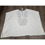 Chico's Black White Batwing Sleeve Contrast Embroidered Poncho Top L/XL Size L Photo 5