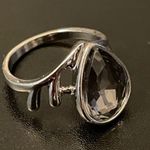 Water drop gray rhinestone ring size 8 Photo 1