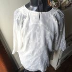 Soft Surroundings  S off white embroidered flowy blouse Photo 1