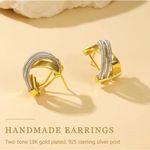 Earrings 18K Gold Plated Hoop Earrings Round Cue Cubic Zirconia Gold Silver C1 Photo 4