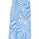 Lilly Pulitzer Classic Nola Print Maxi Long Skirt in Blue Yacht Sea W1785 Sz Med Photo 0
