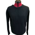 Gap  Alpaca Wool Blend Crew Neck Pullover Chunky Knit Women's Sweater Black Small Photo 0