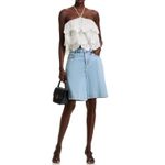 AQUA  Lace Halter Top‎ Ruffle Tiered Sleeveless Party Festival White M Photo 1