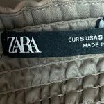 ZARA  Brown Faux Leather Sweetheart Neck Smocked Corset Bustier Crop Tube Top S Photo 2