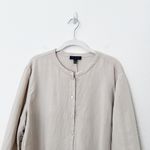 The Limited [] Neutral Linen Tan Crew Neck Button Down Tunic Shirt Lagenlook XL Photo 2