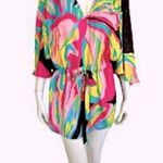Mara Hoffman  gypsy abstract printed tunic top Xs $150 boho spring designer Photo 1