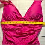 J.Crew SwimSuit Women’s Size 10 Pink Fuchsia Ruched One-Piece V Neck Beach NWT Photo 2
