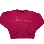 Endless Rose  Sweater Womens X Small Hot Pink Love Cropped Knit Pullover Photo 1