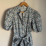 Boden Wildflower Tiered Mini Shirt Dress 8L Blue Size 8 Photo 4