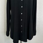 Soft Surroundings  Black Criss-Cross Back Button Down Tunic Shirt, Sz Medium Photo 4
