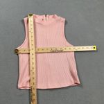 Ambiance Crop Top Shirt Small Pink Womens Ribbed Mock Neck Zip Back Sleeveless Photo 1