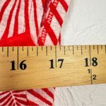 Joie  Red Linen Leaf Print Blouse Womens M Beachy Summer Vacation Tropical Top Photo 3